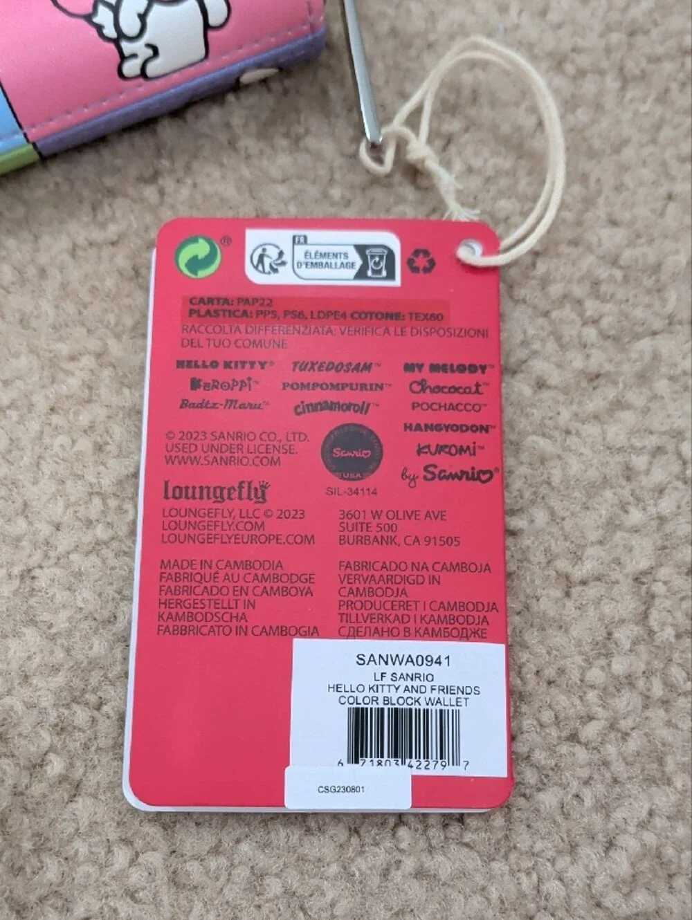 Loungefly Hello Kitty Colorblock Zip Wallet 🌟Tiny Callout In Description 🌟
